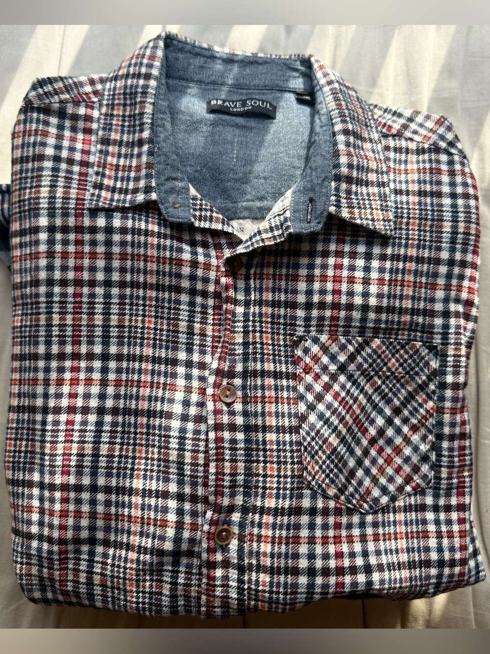 Checkered Flannel Shirt - Medium BRAVE SOUL